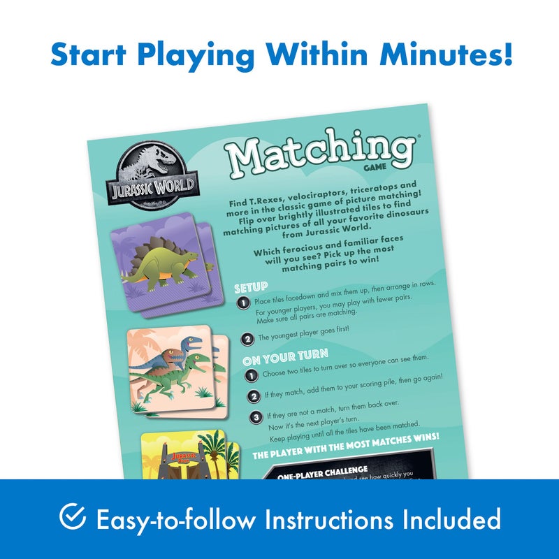 Wonder Forge Jurassic World Matching Game - Glow-in-the-Dark Dinosaur Memory Challenge for Kids Ages 3 and Up - Educational Fun for Family and Preschool Play - Image 5
